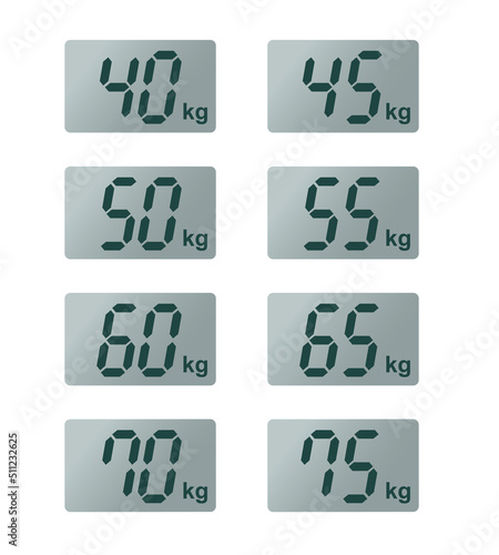 Digital weight scale kilogram vector illustration