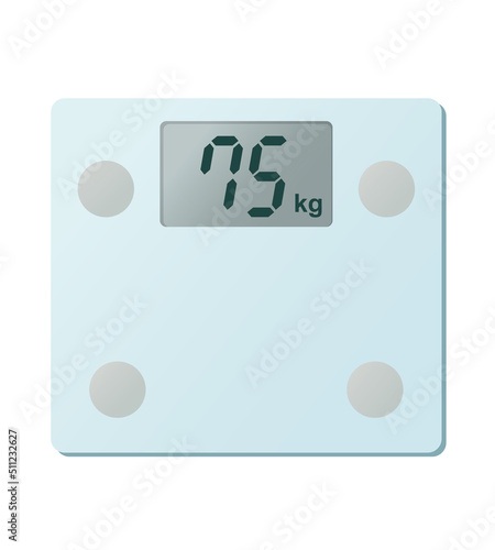 Digital weight scale 75kg vector illustration
