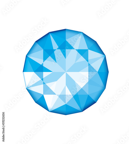 Blue color round cut gemstone illustration
