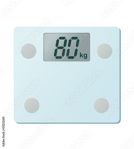 Digital weight scale 80kg vector illustration
