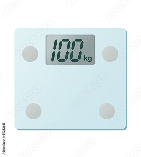 Digital weight scale 100kg vector illustration
