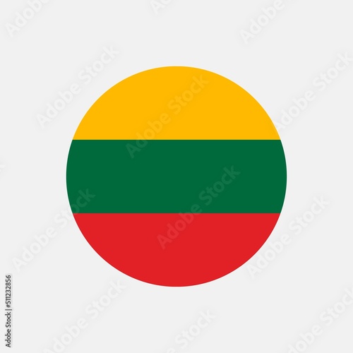 Coutry Lithuania. Lithuania flag. Vector illustration.