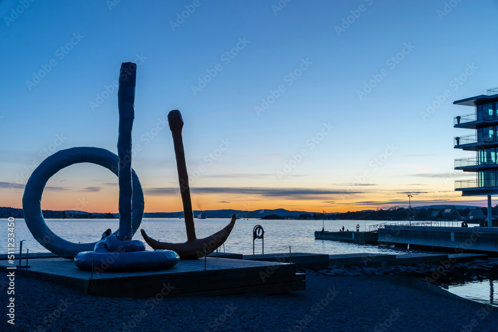 anchor at sunset