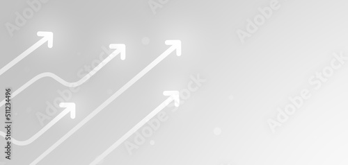 Abstract growth up arrow graphic icon on white background with direction pointer symbol concept or success business increase finance chart sign and simple development presentation graph banner target.