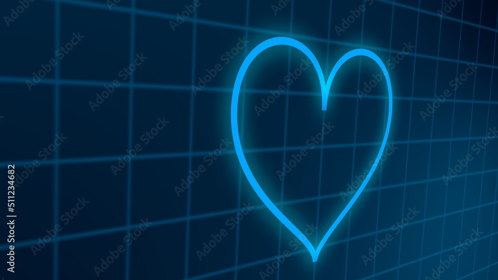 Simple heart-shaped formation trail in high resolution. Heart shape digital background