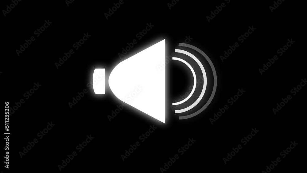 Black and white color speaker volume animation Black and white color speaker volume animation