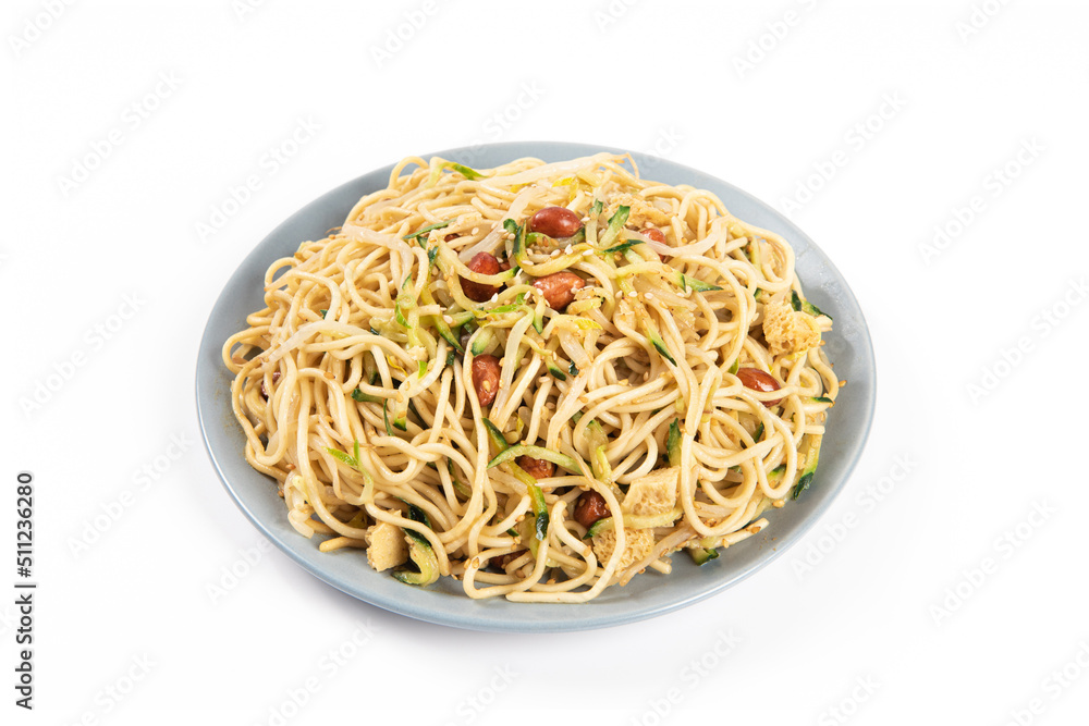 Chinese Food Snacks cold noodle on white background Chinese Food Snacks cold noodle on white background