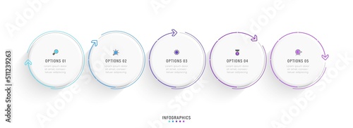 Vector Infographic label design template with icons and 5 options or steps. Can be used for process diagram, presentations, workflow layout, banner, flow chart, info graph.