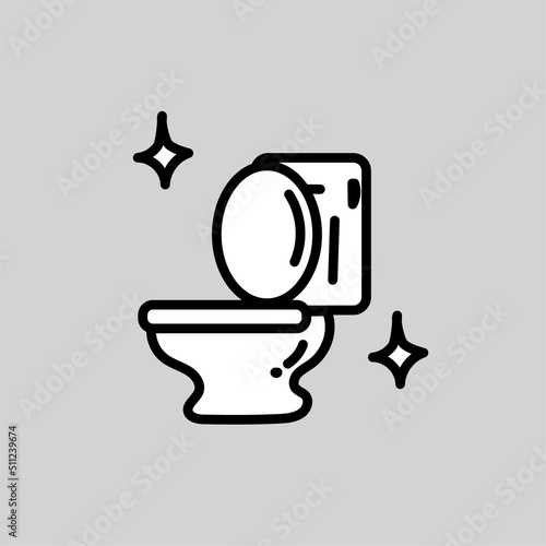 シンプルでかわいいタッチの綺麗なトイレのイラスト