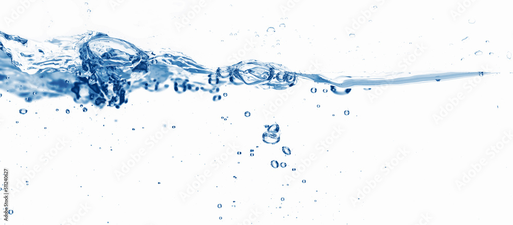 closeup of an isolated waterline wave with water bubbles and drops on white background, abstract water background concept for moisturizer, pharmacy or sustainable water resource closeup of an isolated waterline wave with water bubbles and drops on white background, abstract water background concept for moisturizer, pharmacy or sustainable water resource