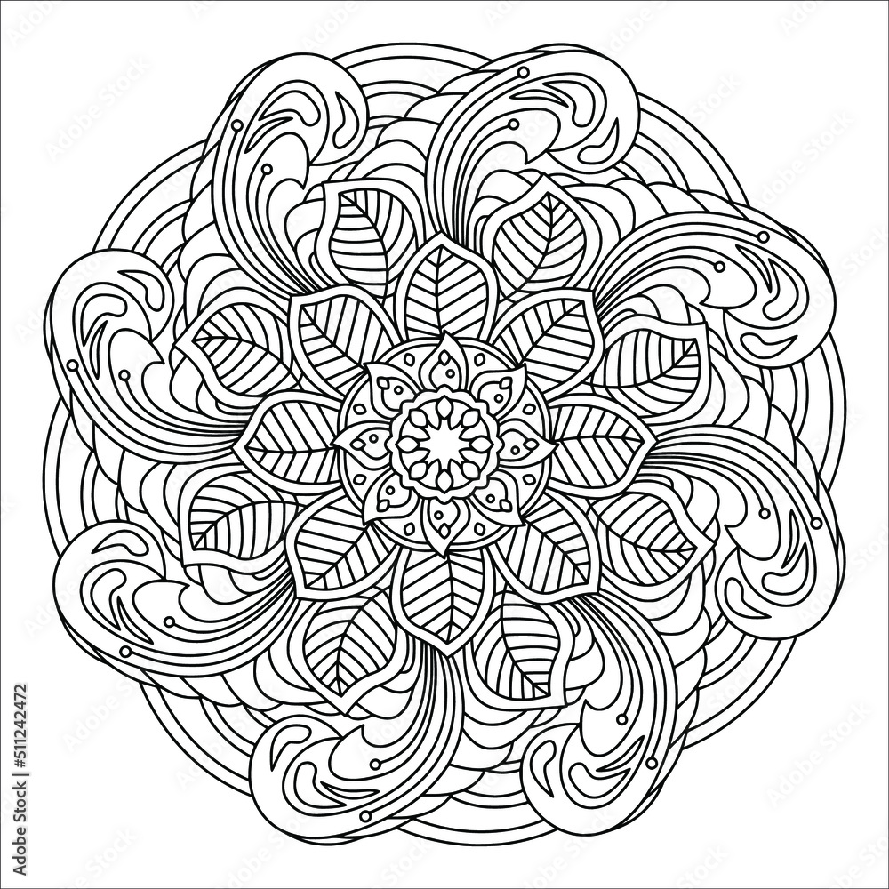 Mandala vector, relaxation hand drawn design pattern, Mandala template for page decoration cards, book, logos Mandala vector, relaxation hand drawn design pattern, Mandala template for page decoration cards, book, logos