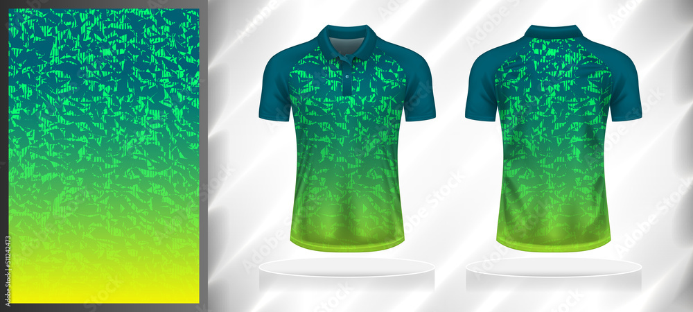 Vector sport pattern design template for Polo T-shirt front and back