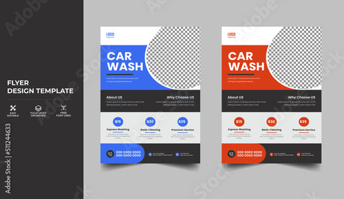 Car Wash flyer. car wash service flyer design template poster