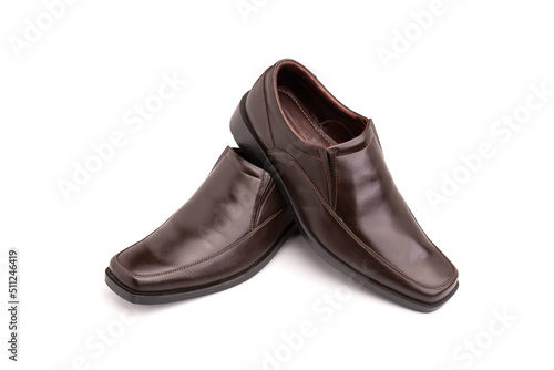 New men leather shoe (black color) isolated on white