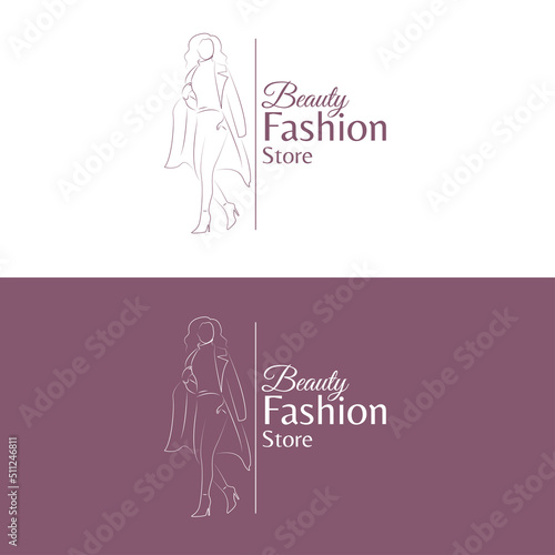 beauty fashion store logo design inspiration. vector illustration