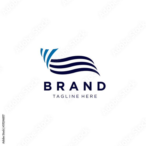 simple and modern flag logo design template elements