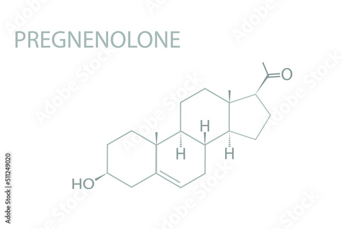 Pregnenolone molecular skeletal chemical formula.	