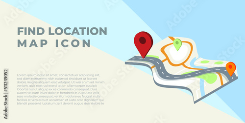 Modern Minimalis Isomatric Maps Location Landing Page Design