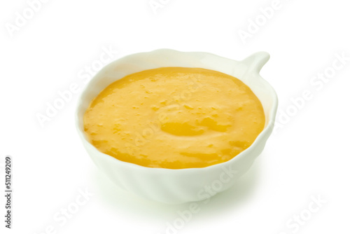 Concept of tasty food, lemon curd isolated on white background
