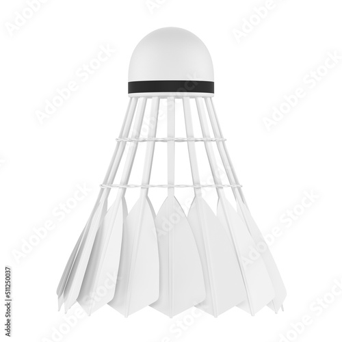 Shuttlecocks on white background. 3d rendering illustration