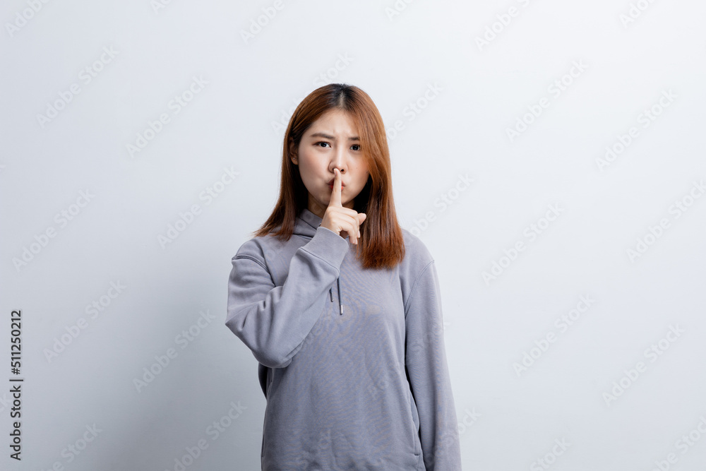 Beautiful Asian woman gesturing for advertisement editing on isolated background, portrait concept used for advertisement and signage, isolated over white background, copy space. Beautiful Asian woman gesturing for advertisement editing on isolated background, portrait concept used for advertisement and signage, isolated over white background, copy space.