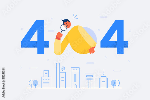 Error 404 concept in flat design