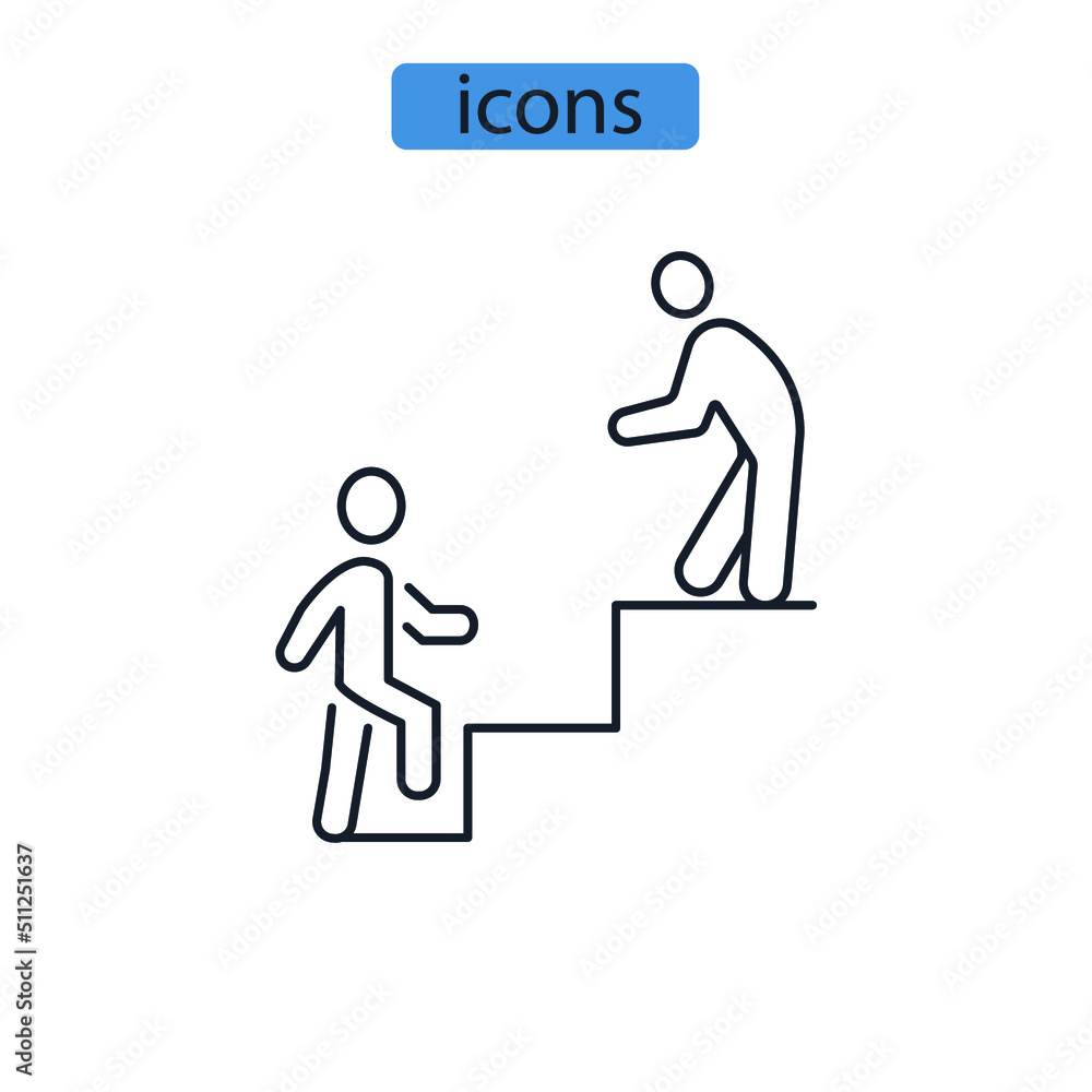 Mentor icons symbol vector elements for infographic web Mentor icons symbol vector elements for infographic web