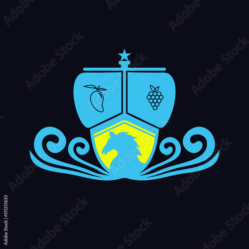 Sailing horseshoe premium logo vector