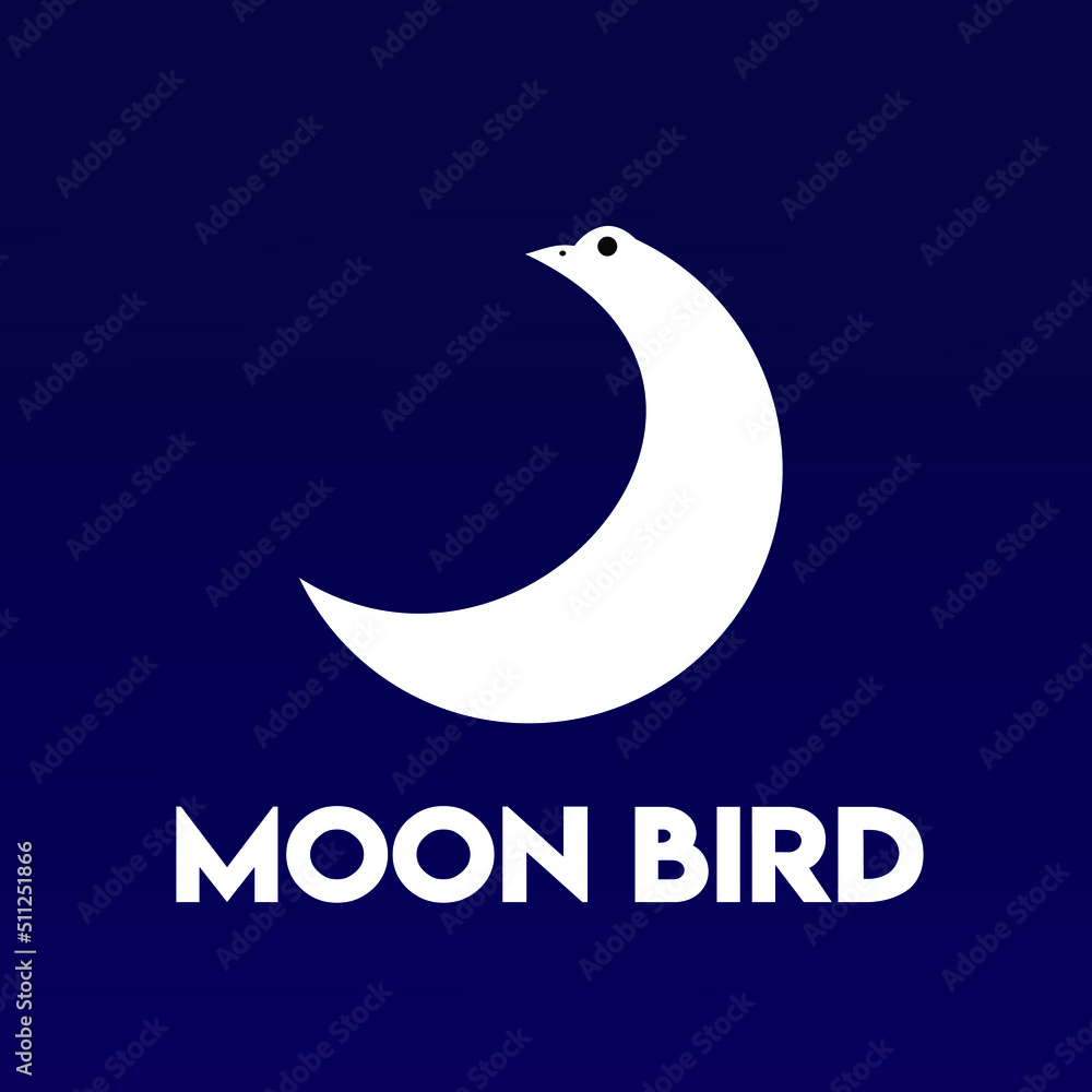 Obraz premium Unique birdshaped moon premium logo vector