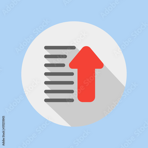 Ascending icon in flat style about user interface, use for website mobile app presentation
