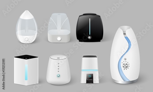 Realistic electronic humidifier home appliance set