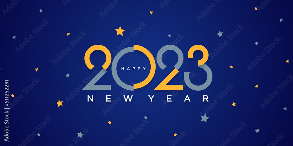 Naklejka premium 2023 new year on night concept. 2023 new year typeface logo