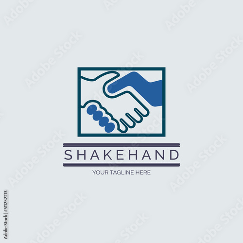 shakehand bussines logo template design for brand or company and other