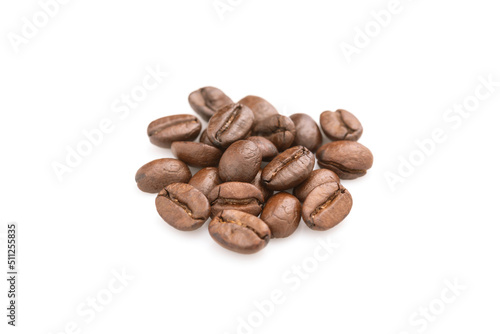 Coffee bean on isolated on white background. Food and beverage concept