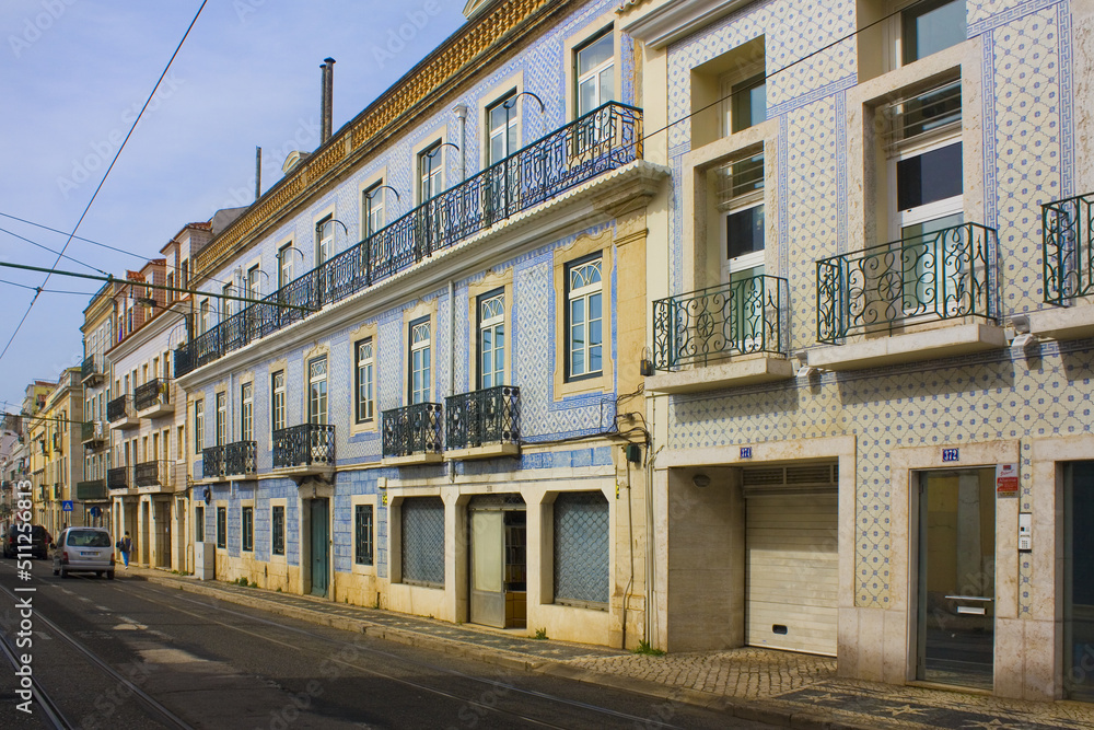 Architecture of district Belem in Lisbon, Portugal	
