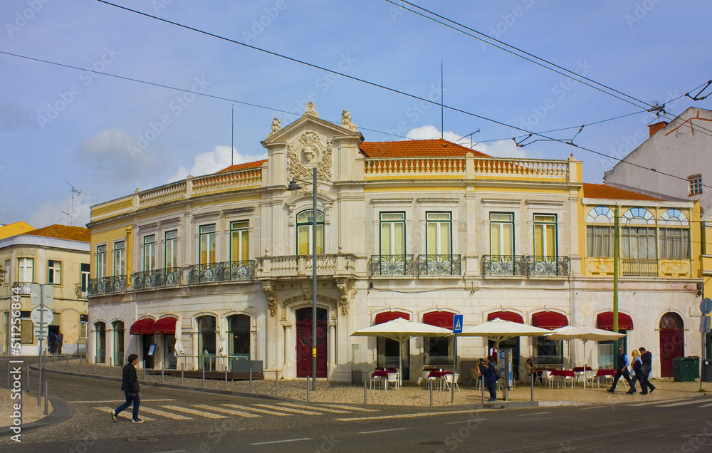 Architecture of district Belem in Lisbon, Portugal	
