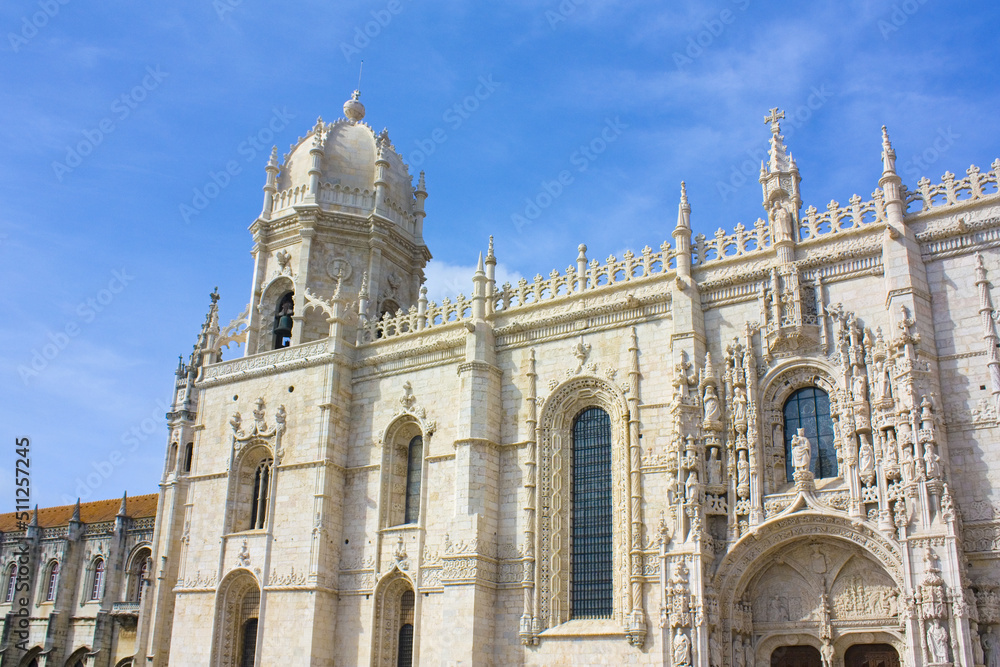 Jeronimos Monastery or Hieronymites Monastery (former monastery of the Order of Saint Jerome) in Lisbon, Portugal	