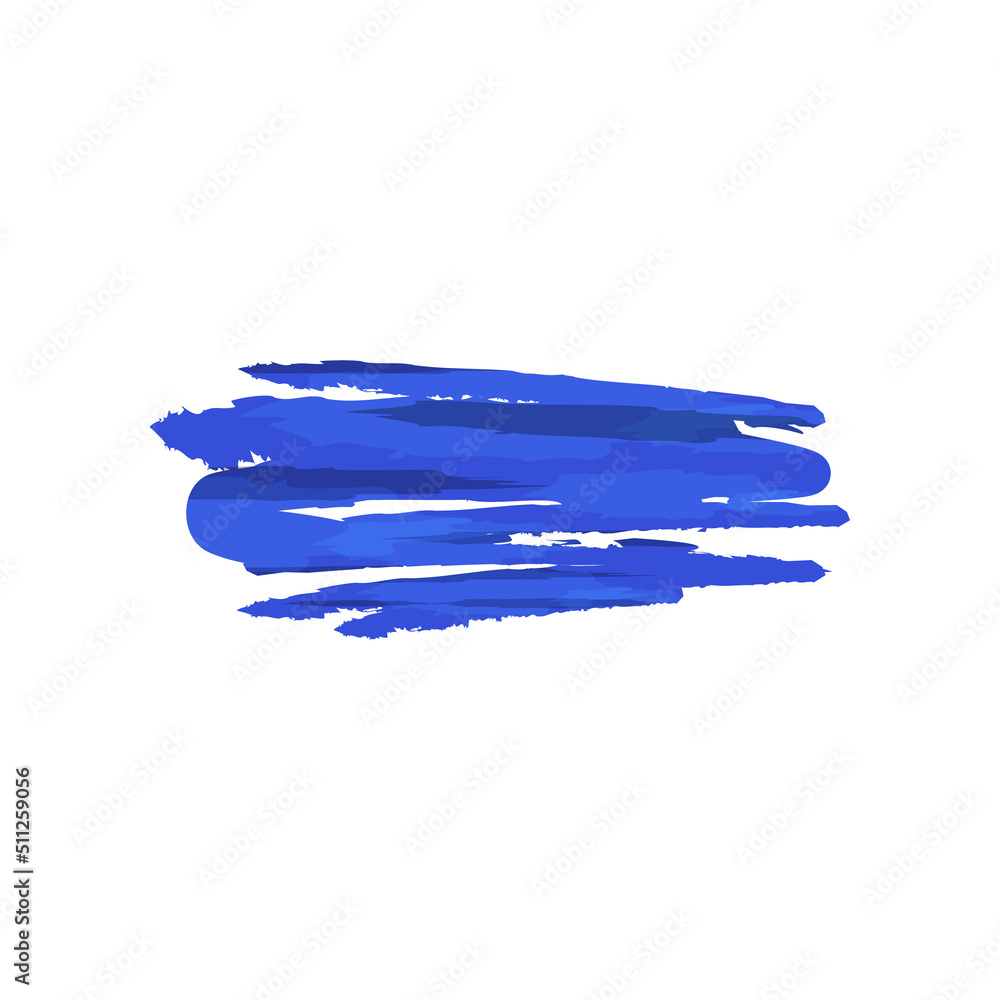 Brush stroke blue paint design vector