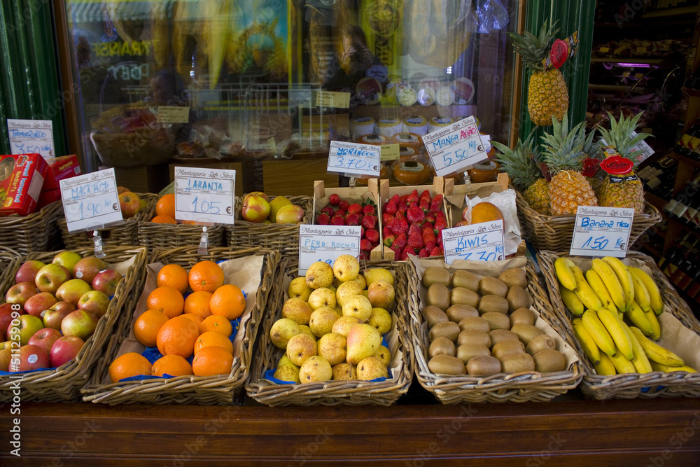 Street sale of fresh fruits in Lisbon