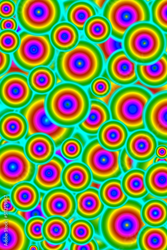 Amazing Multi-color of Playful Chaotic Circles Pattern for Abstract Backdrop