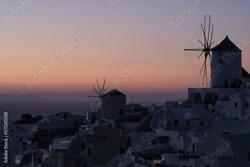 View of  Oia, the most stunning  village of Santorini and an amazing sunset