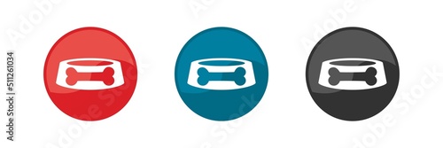 Dog bowl icons set. Vector illustration.