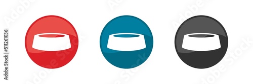 Dog bowl icons set. Vector illustration.