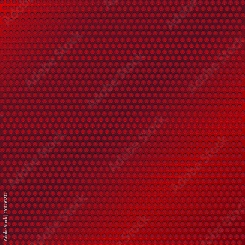 Red metal background, perforated metal texture. Illustration