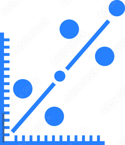 Regression analysis icon, regress icon vector