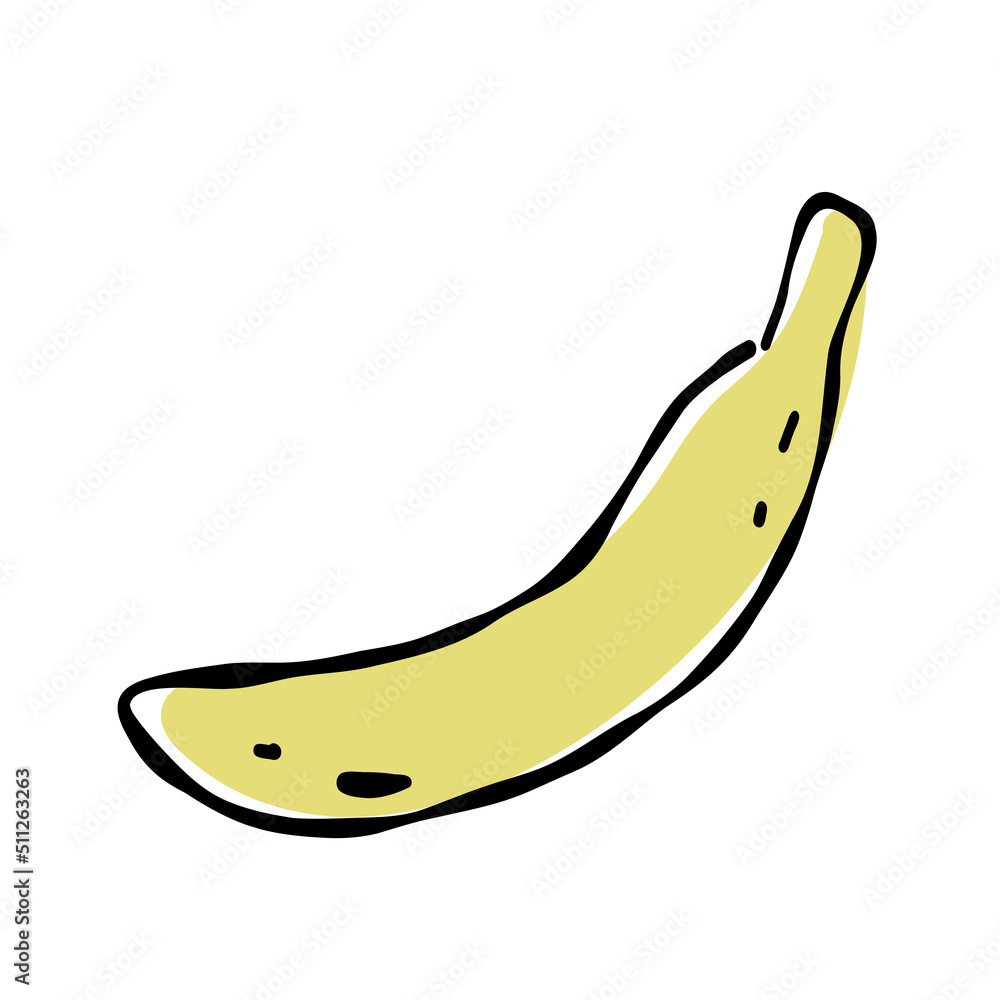 バナナの手描きイラスト素材