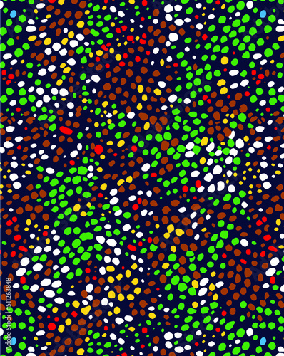 a metered pattern suitable for a textile consisting of dots