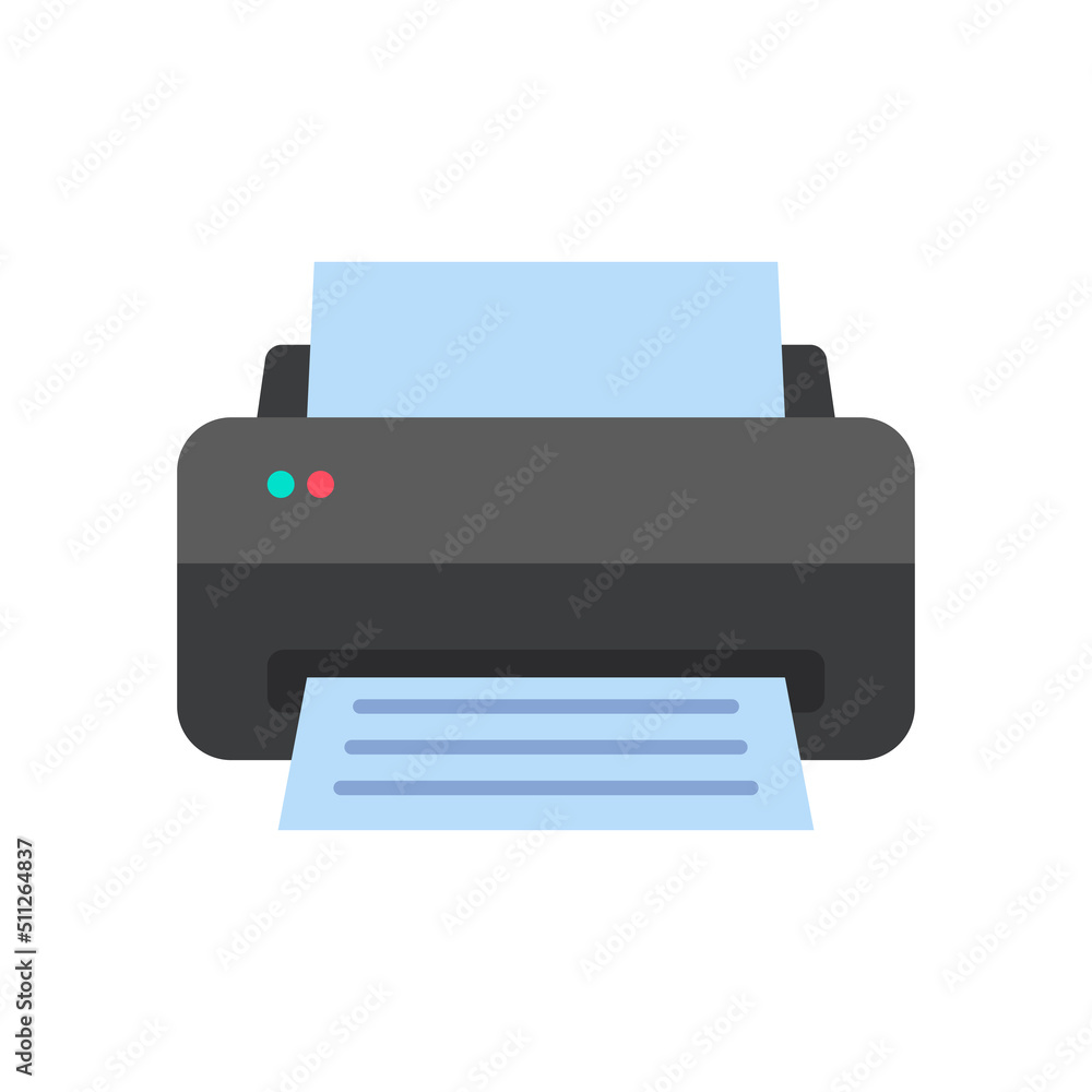 Printer or Ink Jet Fax Isolated Flat Design Icon Printer or Ink Jet Fax Isolated Flat Design Icon