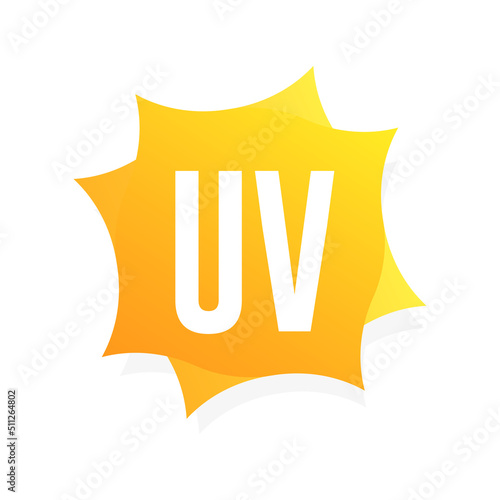 UV Rays Ultraviolet Protection and Skin Care Flat Design Icon