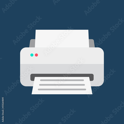 Printer or Ink Jet Fax Isolated Flat Design Icon